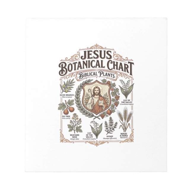 Jesus botanisk diagram Bibliska växter Jesus Botan Anteckningsblock (Framsida)