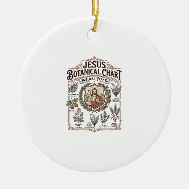 Jesus botanisk diagram Bibliska växter Jesus Botan Julgransprydnad Keramik (Framsidan)