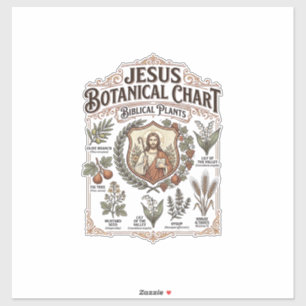 Jesus botanisk diagram bibliska växter Jesus botan Klistermärken