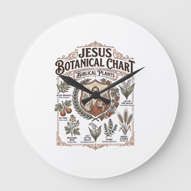 Jesus botanisk diagram Bibliska växter Jesus Botan Stor Klocka (Framsida)