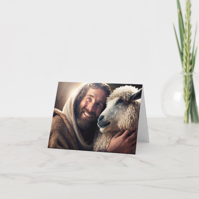 Jesus Bra Shepherd Card Tack Kort (Framsida)