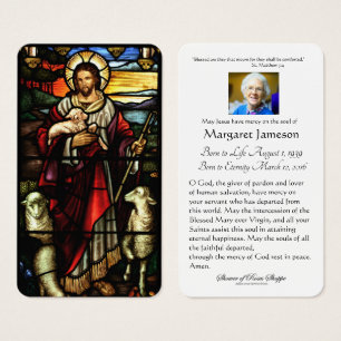 Jesus Bra Shepherd Catholik Funeral Heliga Card - Visitkort