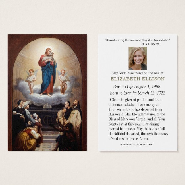 Jesus Bra Shepherd Catholik Funeral Prayer Visitkort (Framsida & baksida)