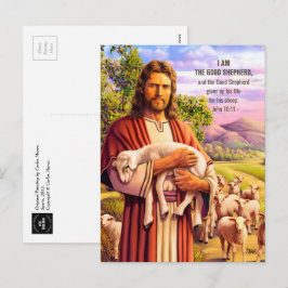 Jesus Bra Shepherd Painting Påsk Postcards Helg Vykort