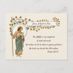 Jesus Bra Shepherd Scripture Quote Divine Mercy Helg Vykort