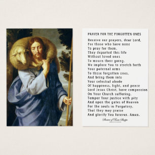 Jesus Bra Shepherd Souls i Purgatory Prayer Visitkort