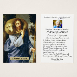Jesus Bra Shepherdi Religiösa Sympathy Funeral Visitkort
