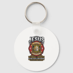 Jesus brandman vintage kristen tros t-shirt nyckelring