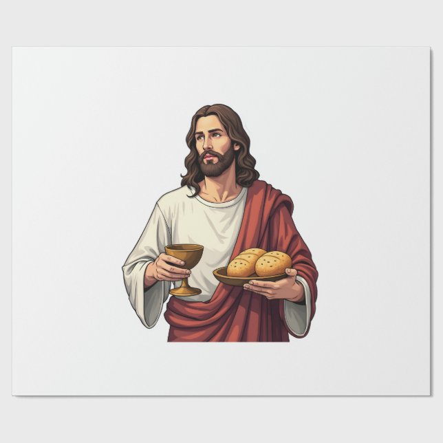 Jesus Bread Wine Vintage Engraving Tee 2 Presentpapper (Platt)