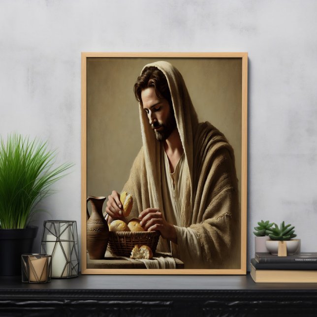 Jesus Breaking Bread in Divine Peace Poster (Skapare uppladdad)