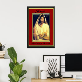 Jesus Breaking Bread Red Ram Poster