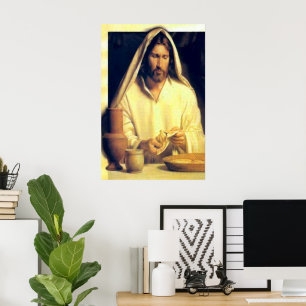 Jesus Breaking Bread Vintage affisch