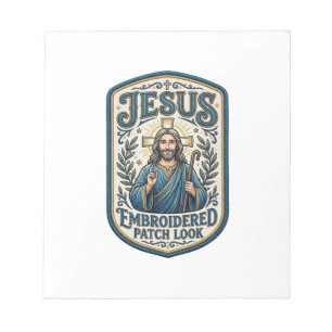 Jesus Broderad Lapp Se Jesus Broderad Lapp Anteckningsblock