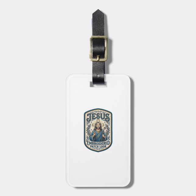 Jesus Broderad Lapp Se Jesus Broderad Lapp Bagagebricka (Vertikal Framsida)
