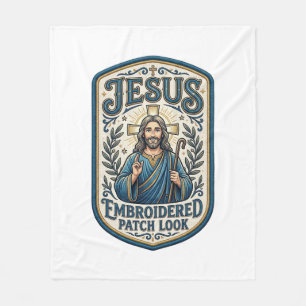 Jesus Broderad Lapp Se Jesus Broderad Lapp Fleecefilt