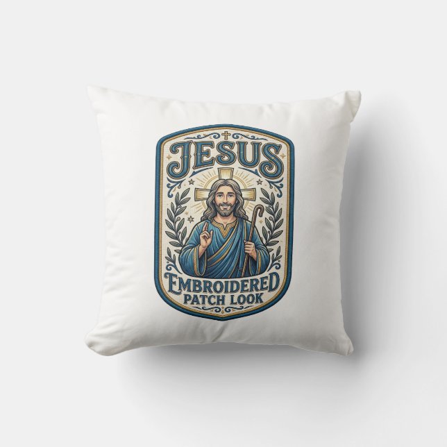 Jesus Broderad Lapp Se Jesus Broderad Lapp Kudde (Framsida)