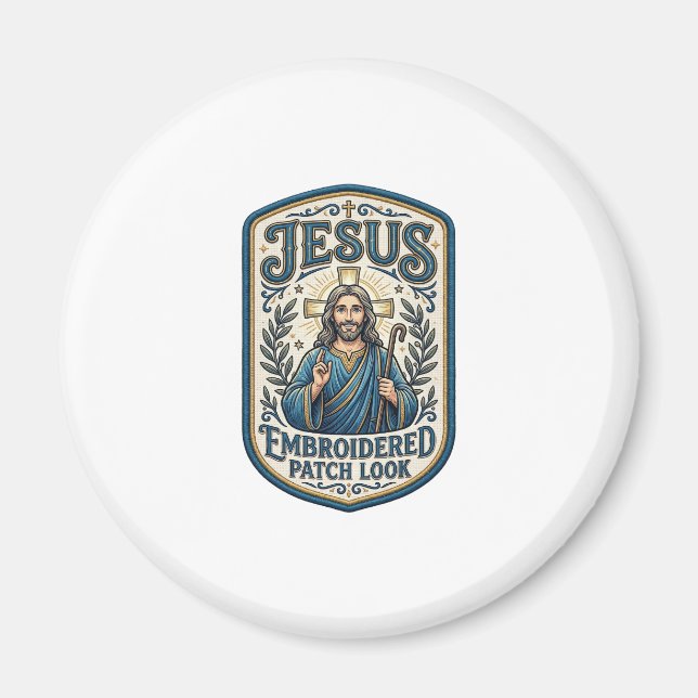 Jesus Broderad Lapp Se Jesus Broderad Lapp Magnet (Framsidan)
