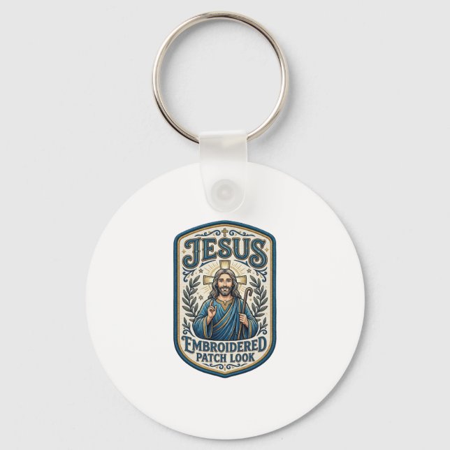 Jesus Broderad Lapp Se Jesus Broderad Lapp Nyckelring (Framsida)