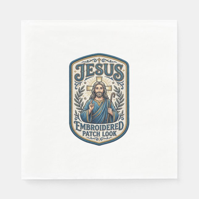 Jesus Broderad Lapp Se Jesus Broderad Lapp Pappersservett (Framsidan)