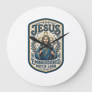 Jesus Broderad Lapp Se Jesus Broderad Lapp Stor Klocka
