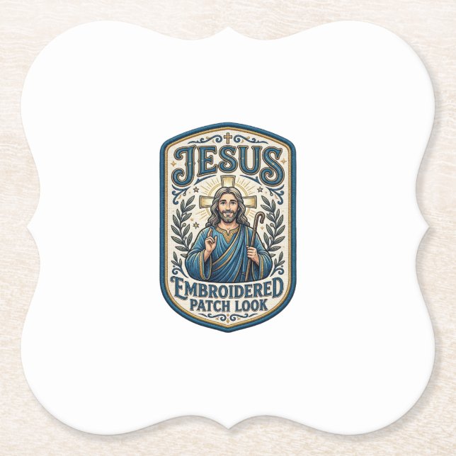 Jesus Broderad Lapp Se Jesus Broderad Lapp Underlägg Papper (Framsida)