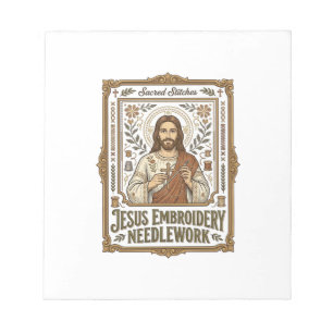 Jesus Broderi Syarbete Jesus Broderi Nålar Anteckningsblock