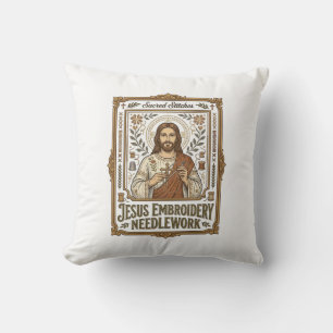 Jesus Broderi Syarbete Jesus Broderi Nålar Kudde