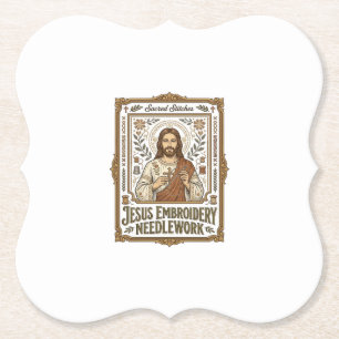 Jesus Broderi Syarbete Jesus Broderi Nålar Underlägg Papper