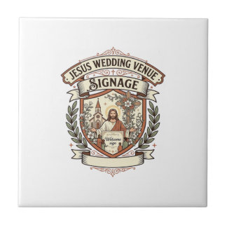 Jesus bröllopsplats skyltning Jesus bröllopsplats  Kakelplatta