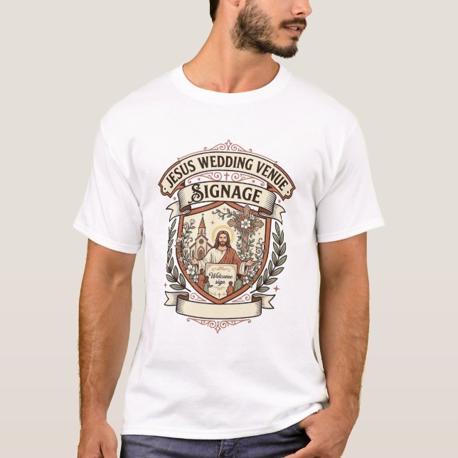 Jesus bröllopsplats skyltning Jesus bröllopsplats  T Shirt (Framsida)