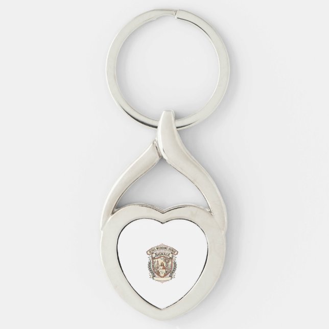 Jesus bröllopsplats skyltning Jesus bröllopsplats  Twisted Heart Silverfärgad Nyckelring (Framsidan)