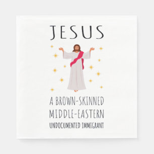 Jesus Brown-Skinned Odokumenterad invandrare I Pappersservett