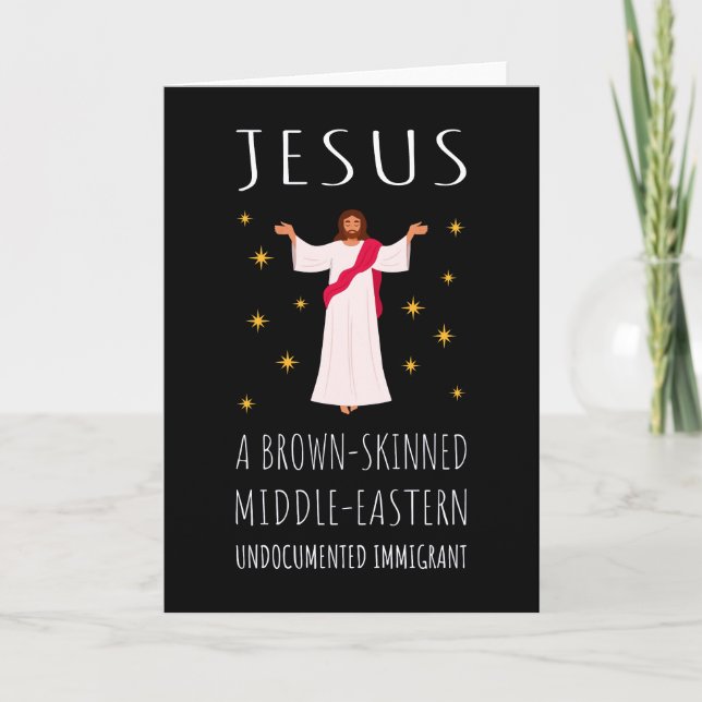 Jesus Brunskiftad Papperslös Invandrare I Kort (Framsida)
