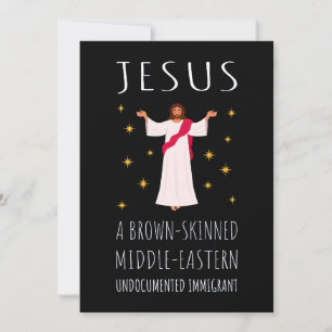 Jesus Brunskiftad Papperslös Invandrare I Kort