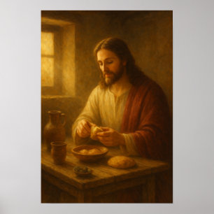 Jesus bryter bröd poster