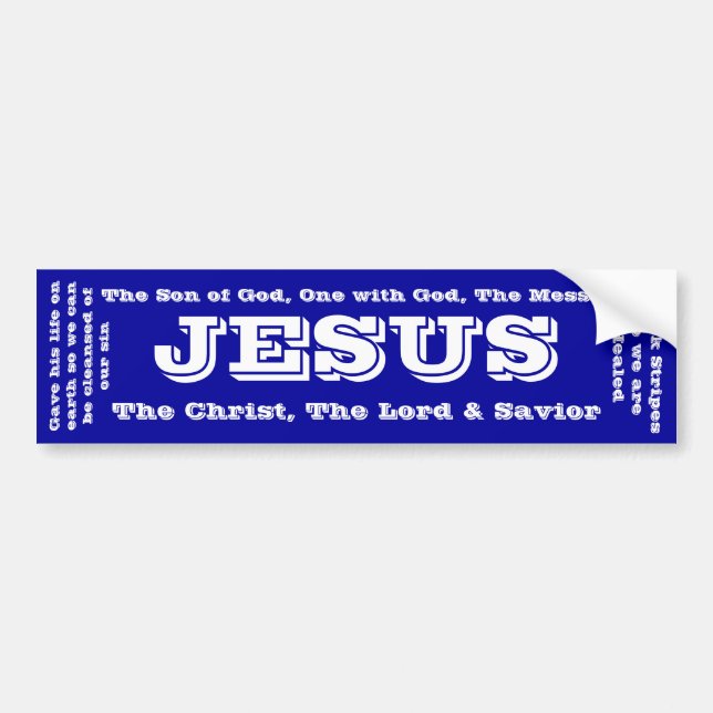 Jesus Bumper Sticker Bildekal (Framsidan)