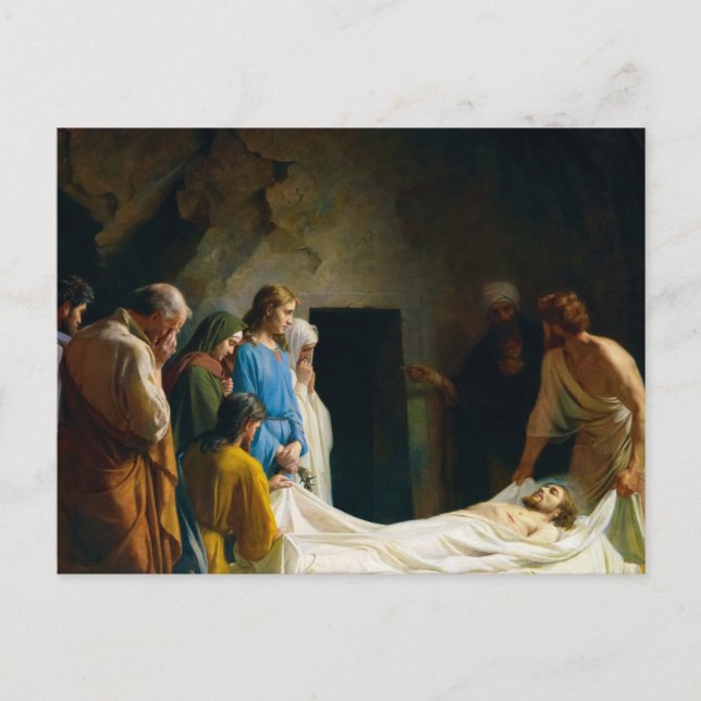 Jesus, Burial av Carl Bloch Vykort (Framsida)