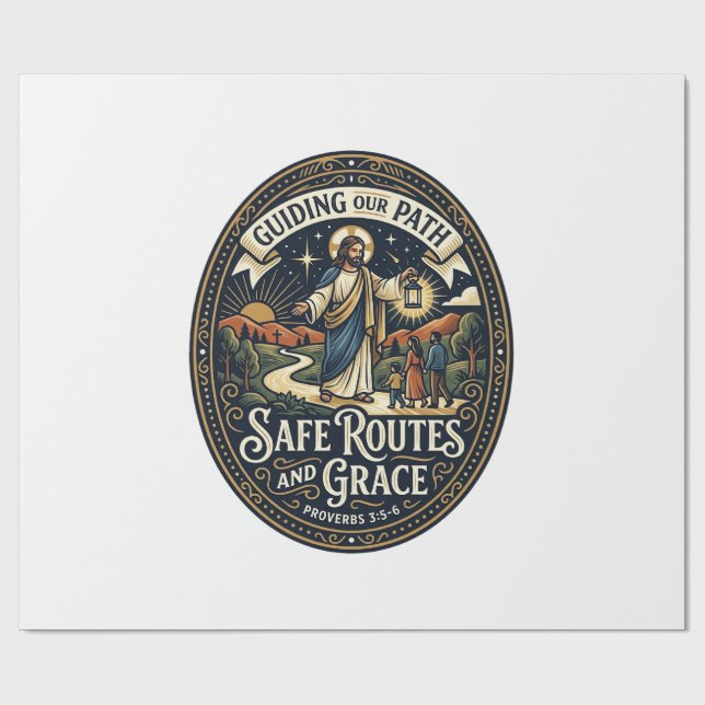 Jesus Bussförare Transit Arbetare Tröja Tro Basera Presentpapper (Platt)