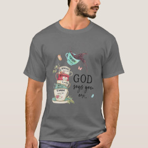 Jesus Butterfly Coffee Faith Christian Gud säger: T Shirt