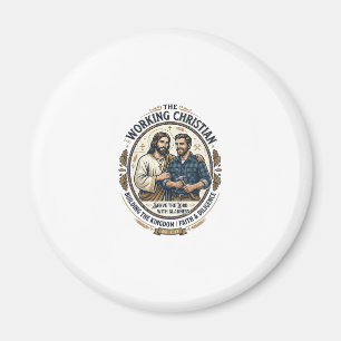Jesus Byggande Handels T-Shirt Kristet Grafiskt_ Magnet