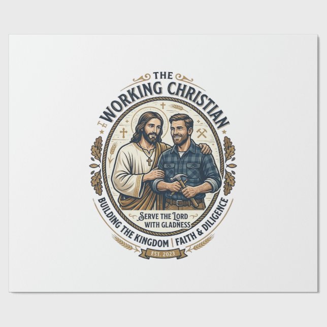 Jesus Bygghandel Tröja Kristet Grafisk_ Presentpapper (Platt)