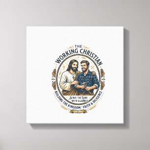 Jesus Bygghandel Tröja Kristet Grafiskt_ Canvastryck