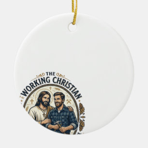 Jesus Bygghandel Tröja Kristet Grafiskt_ Julgransprydnad Keramik