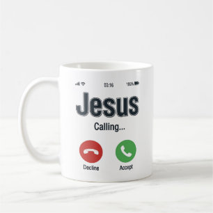 Jesus Calling Telefon Skärm Kristen T-Shirt Design Kaffemugg