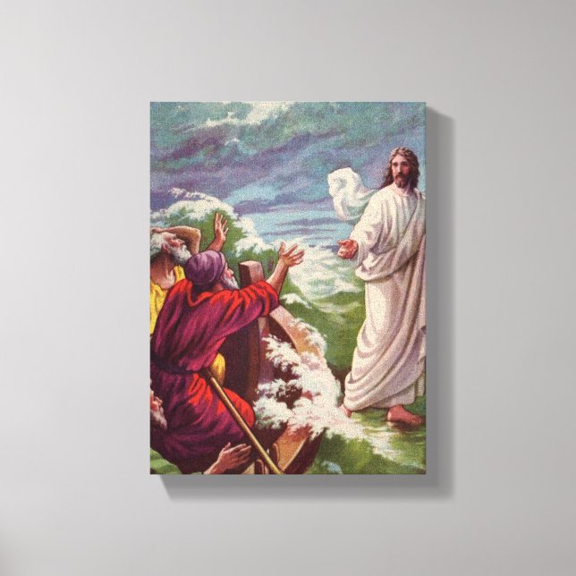 Jesus Calming Storm Canvastryck (Framsida)