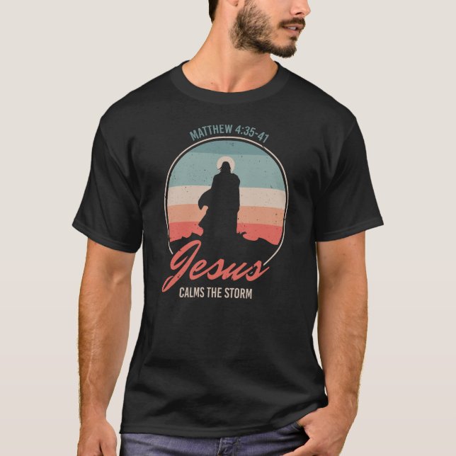 "Jesus calms the storm" T-Shirt (Framsida)