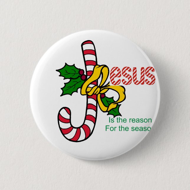 Jesus candy cane knapp (Framsida)