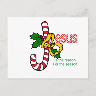 Jesus candy cane vykort