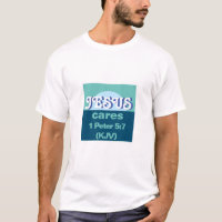 Jesus Cares. 1 Peter 5:7 (KJV) - Havsblått -