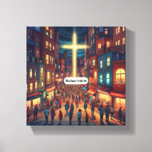 Jesus Cares - Premium Wrapped Canvas (glans)